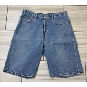 Levis Denim Shorts Men's 38 Blue Jorts 569 Vintage Y2K Loose Distressed Dad Jean